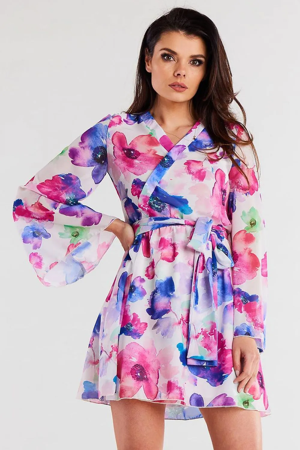 Chic Elastic Waist Kimono Dress