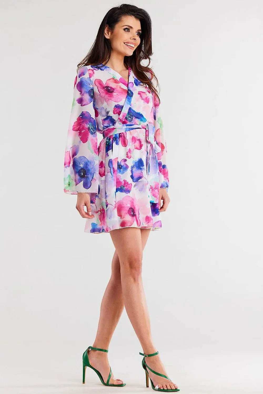 Chic Elastic Waist Kimono Dress