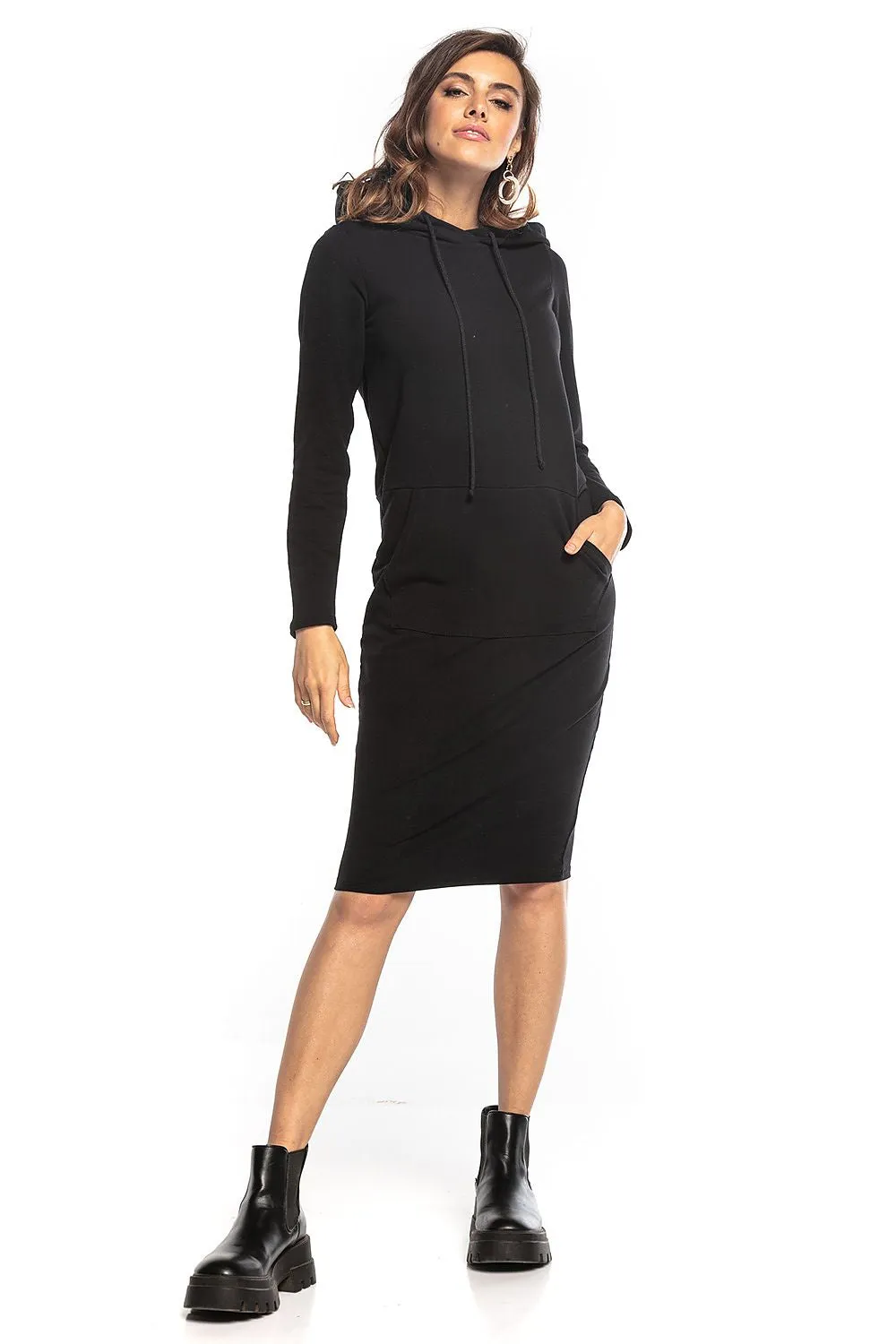 Chic Hooded Sweatshirt Dress