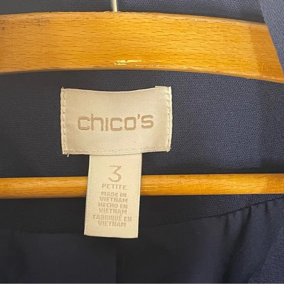 Chico’s Military Gold Tone Button Jacket in Navy Size Chico’s 3 Petite