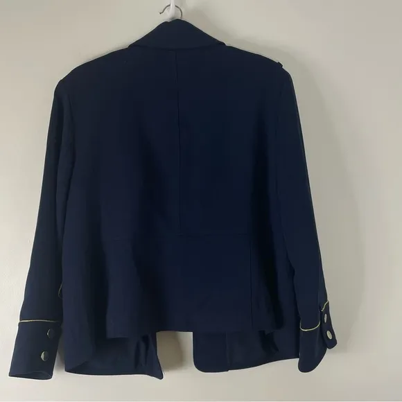 Chico’s Military Gold Tone Button Jacket in Navy Size Chico’s 3 Petite
