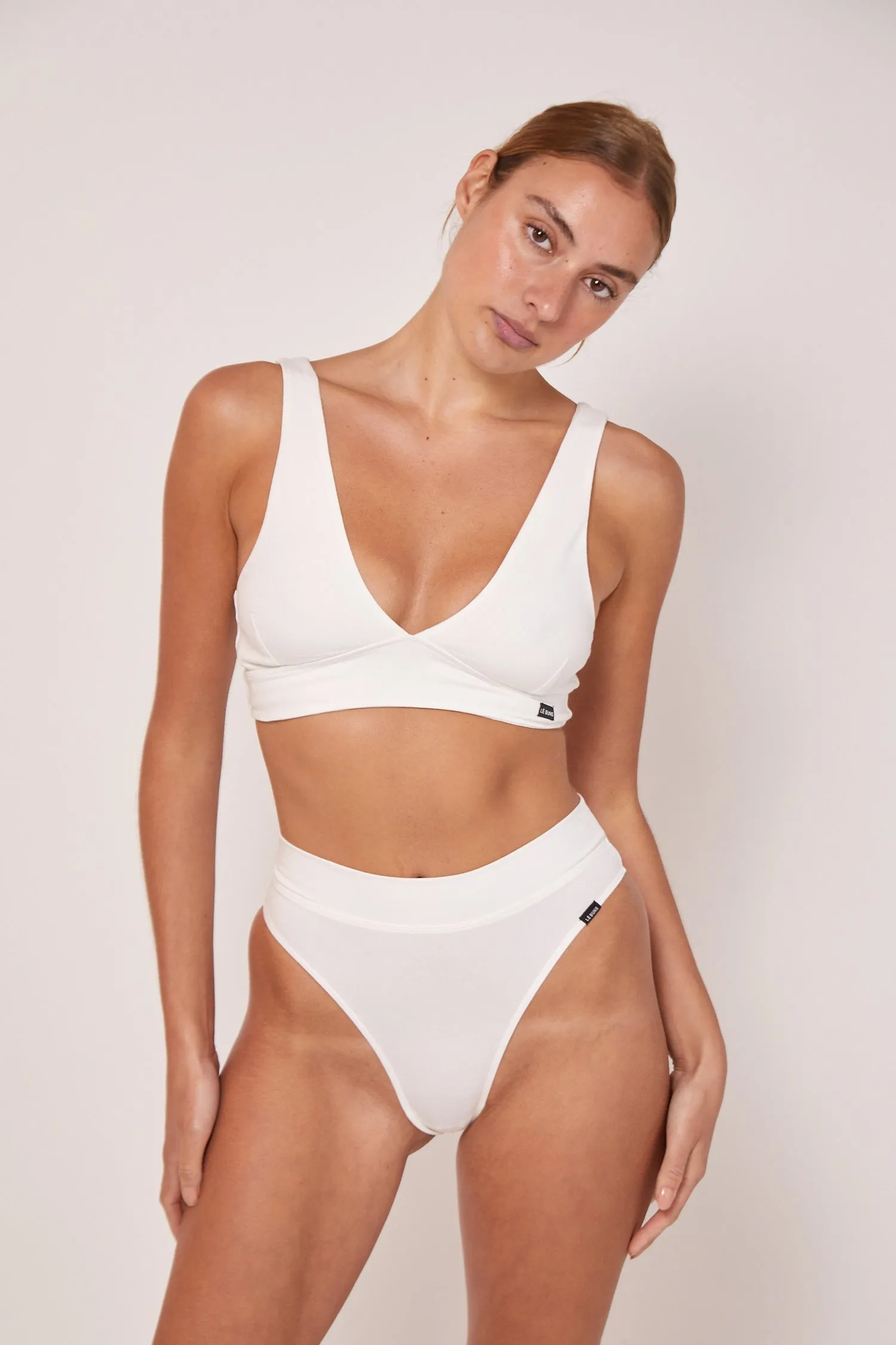 CHLOE ORGANIC COTTON HIGH CUT BRIEF - IVORY