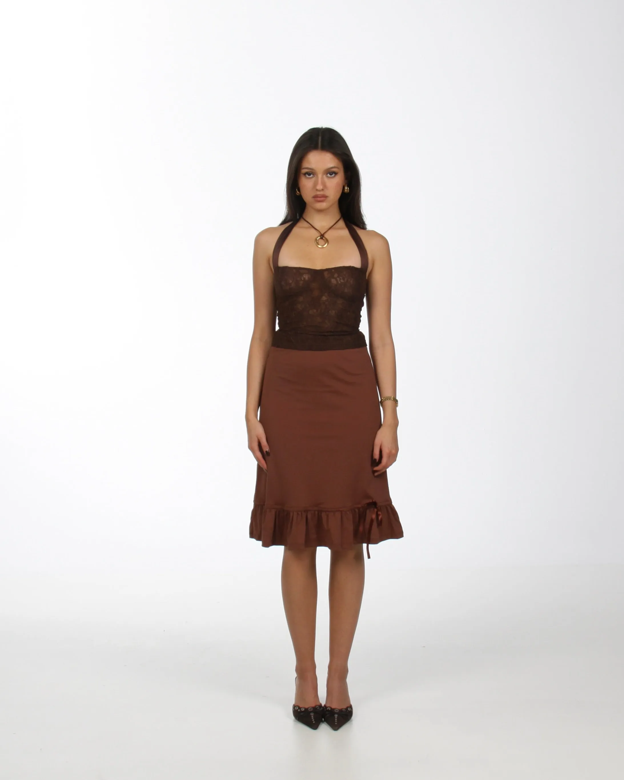 Choc Lace Halter