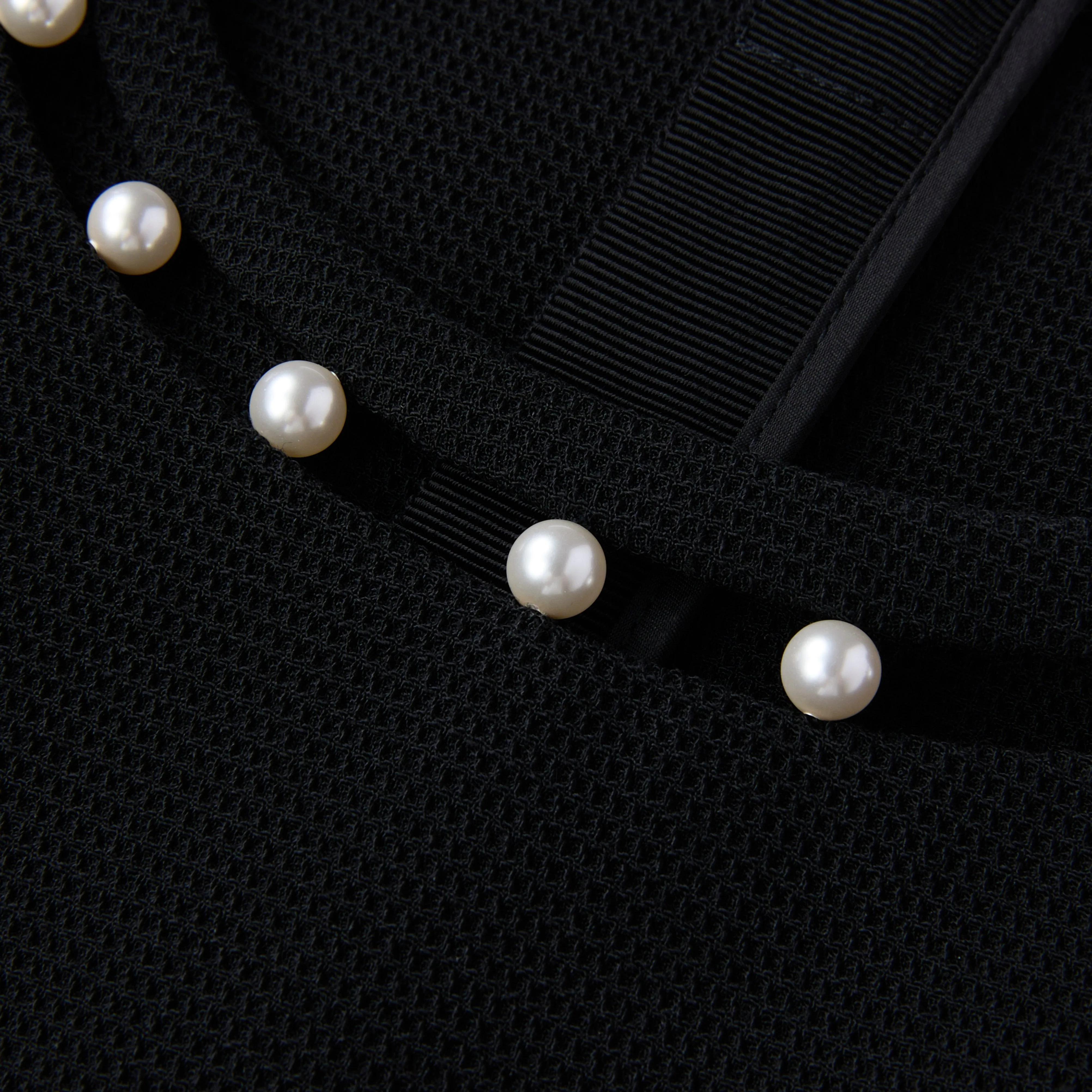 CLASSIC ESSENTIAL LITTLE BLACK DRESS, WITH WHITE CONTRAST AROUND COLLAR