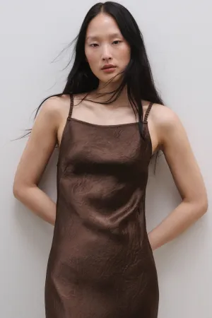 Closed Strap Dress in Cacao Brown