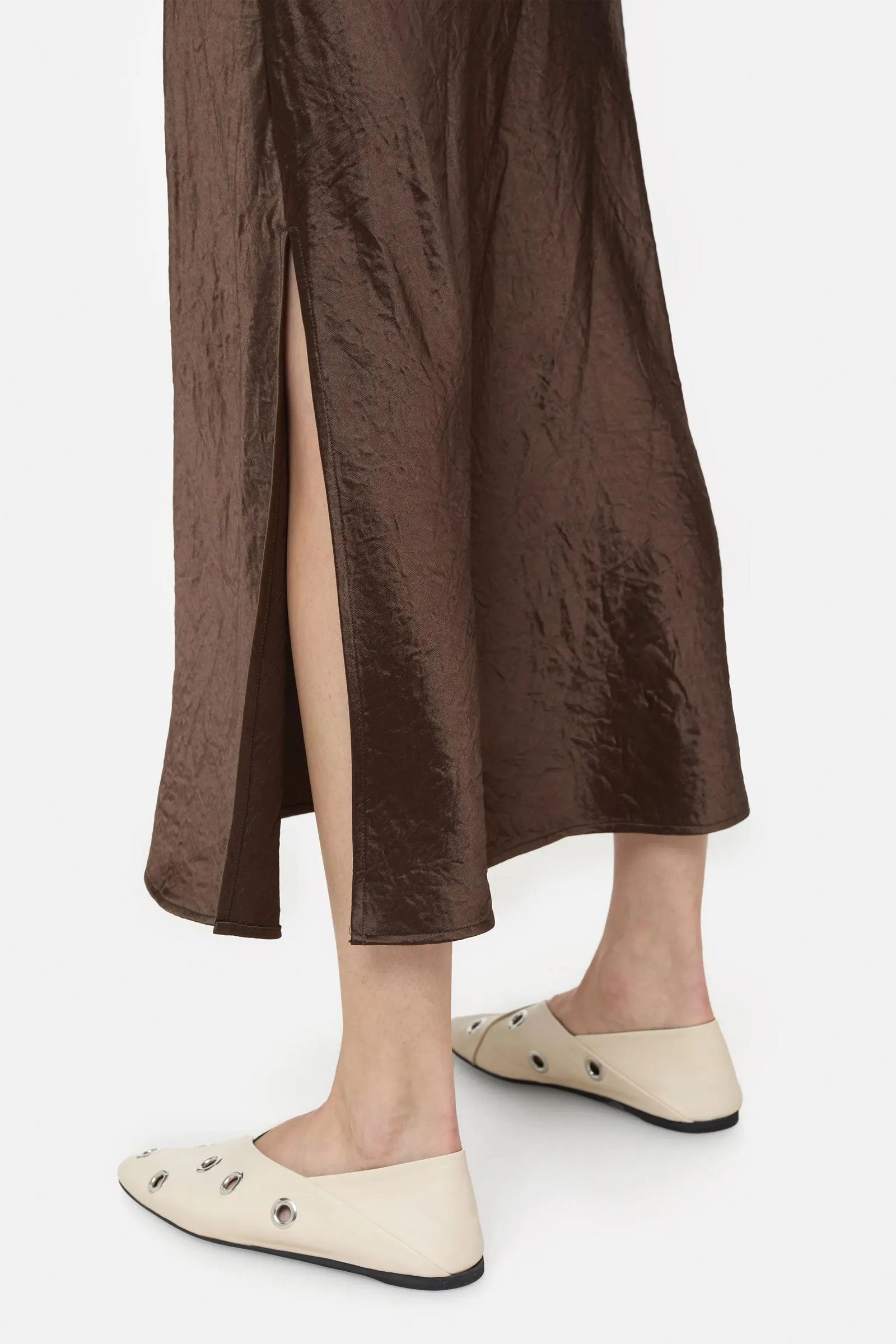 Closed Strap Dress in Cacao Brown