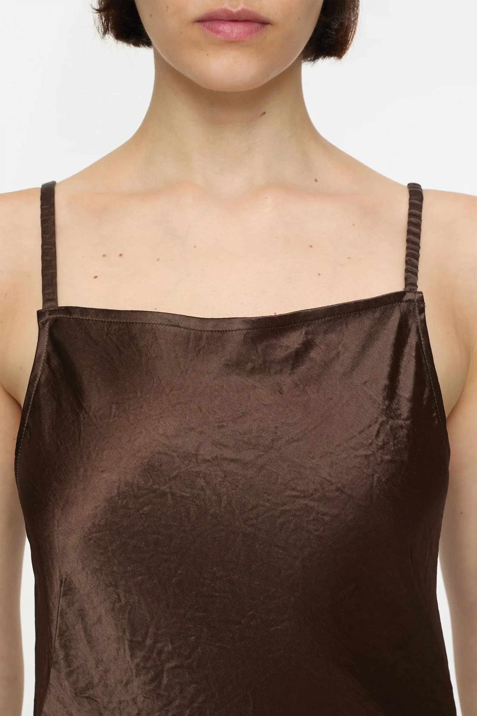 Closed Strap Dress in Cacao Brown