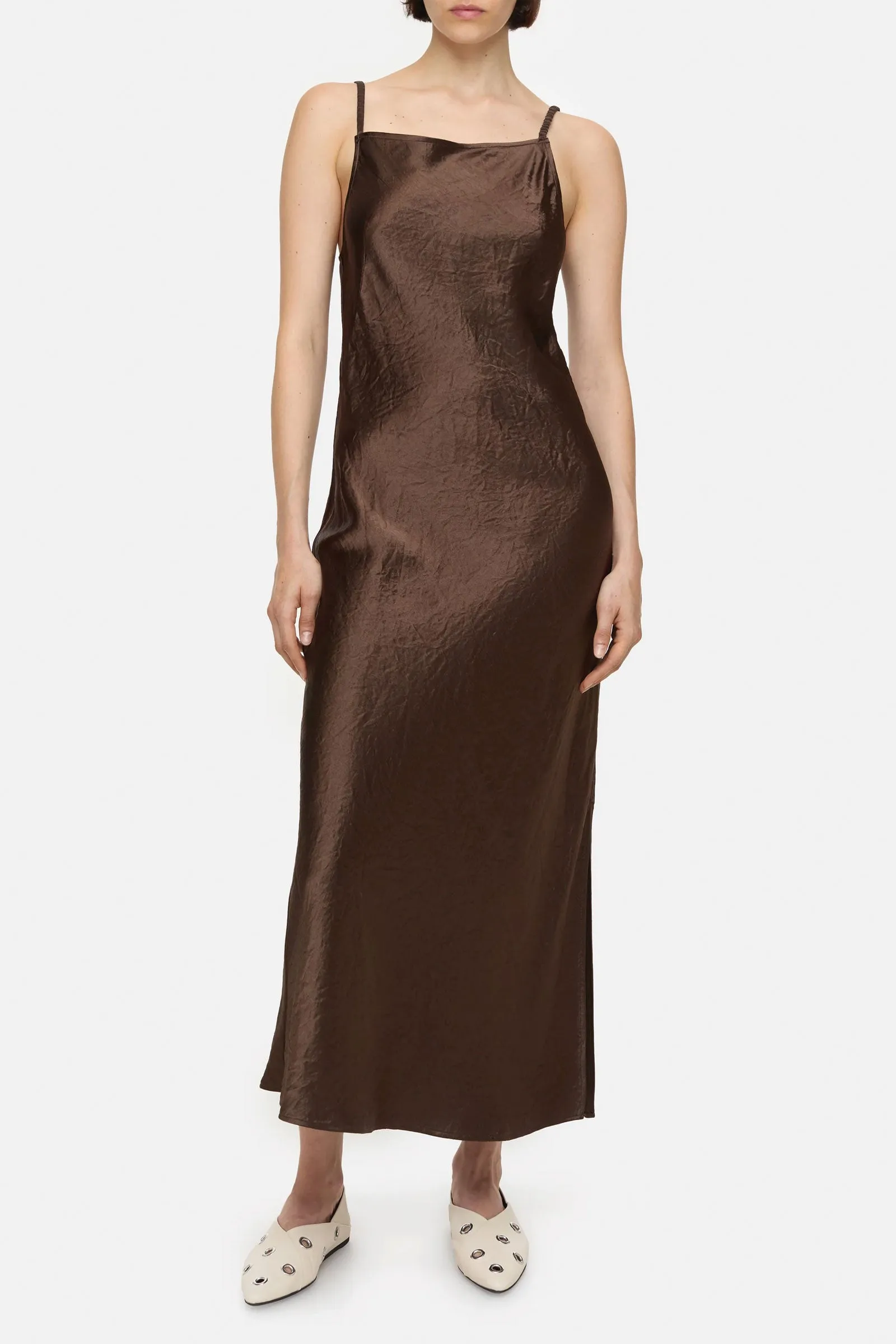 Closed Strap Dress in Cacao Brown