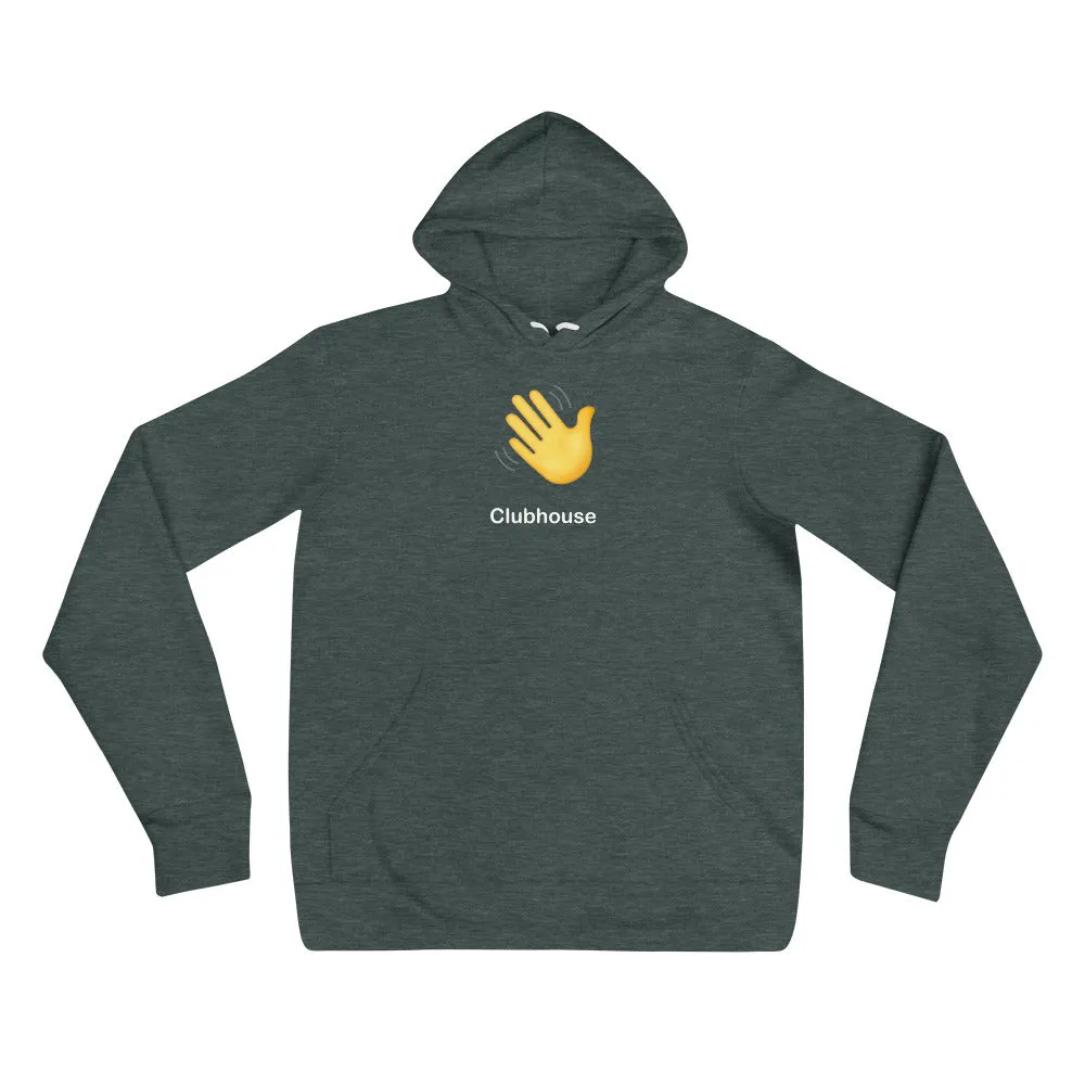 Clubhouse Hand Wave Logo - Tech Hoodie