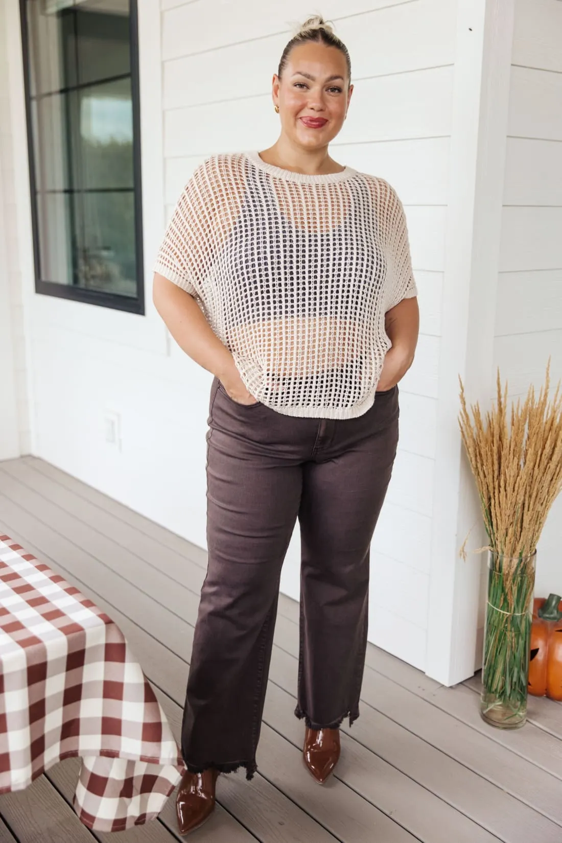 Coastal Dreams Fishnet Top in Cream