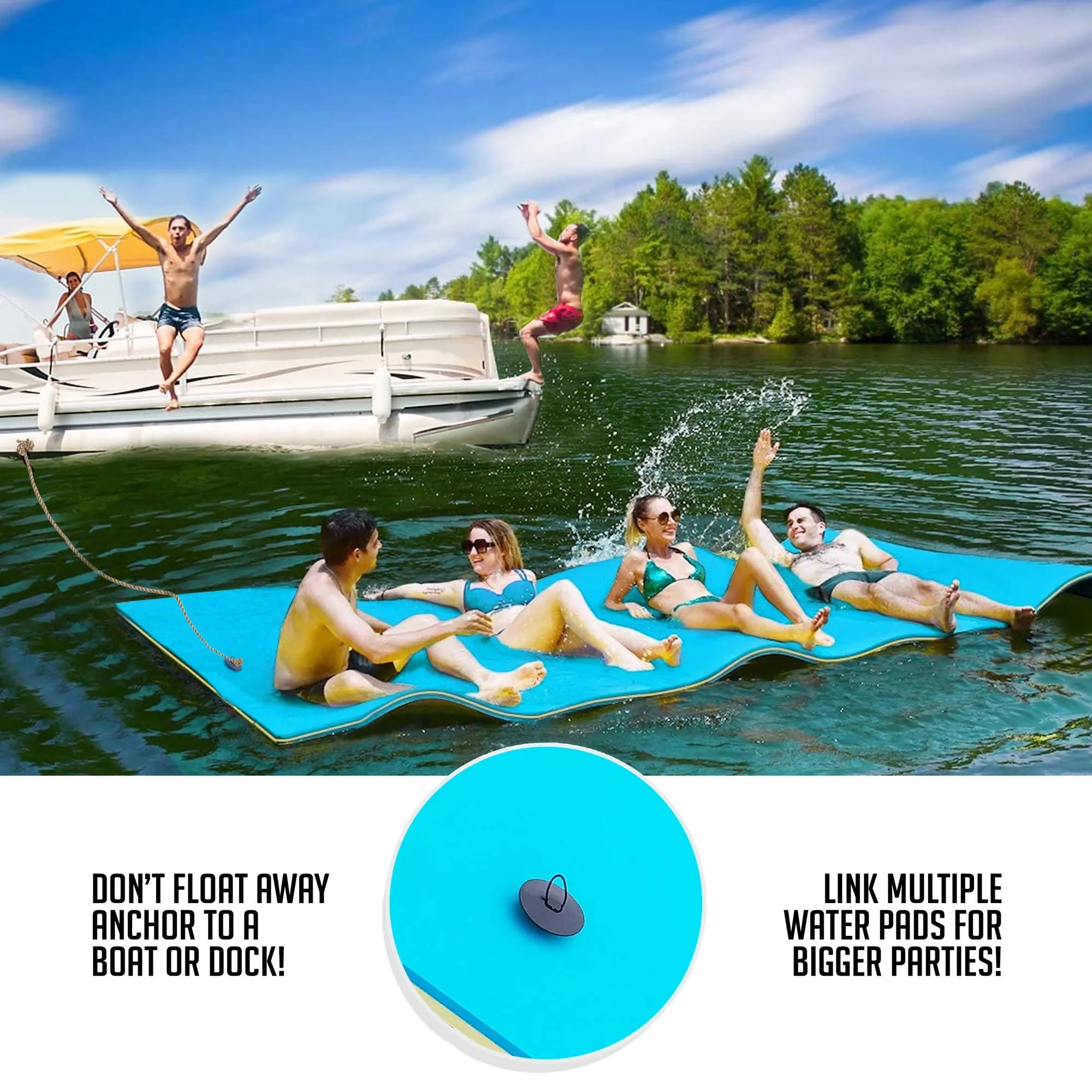 Comfy Floats 12 x 5 Foot No Inflate Dual Layer Tear Resistant High