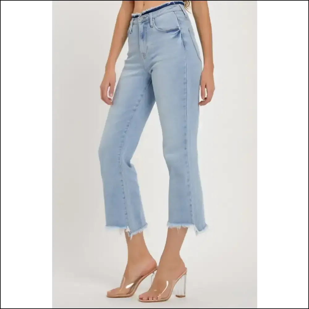 Conquer Life in High Rise Raw Edge Crop Jeans - Feel Like a Goddess! 👖✨