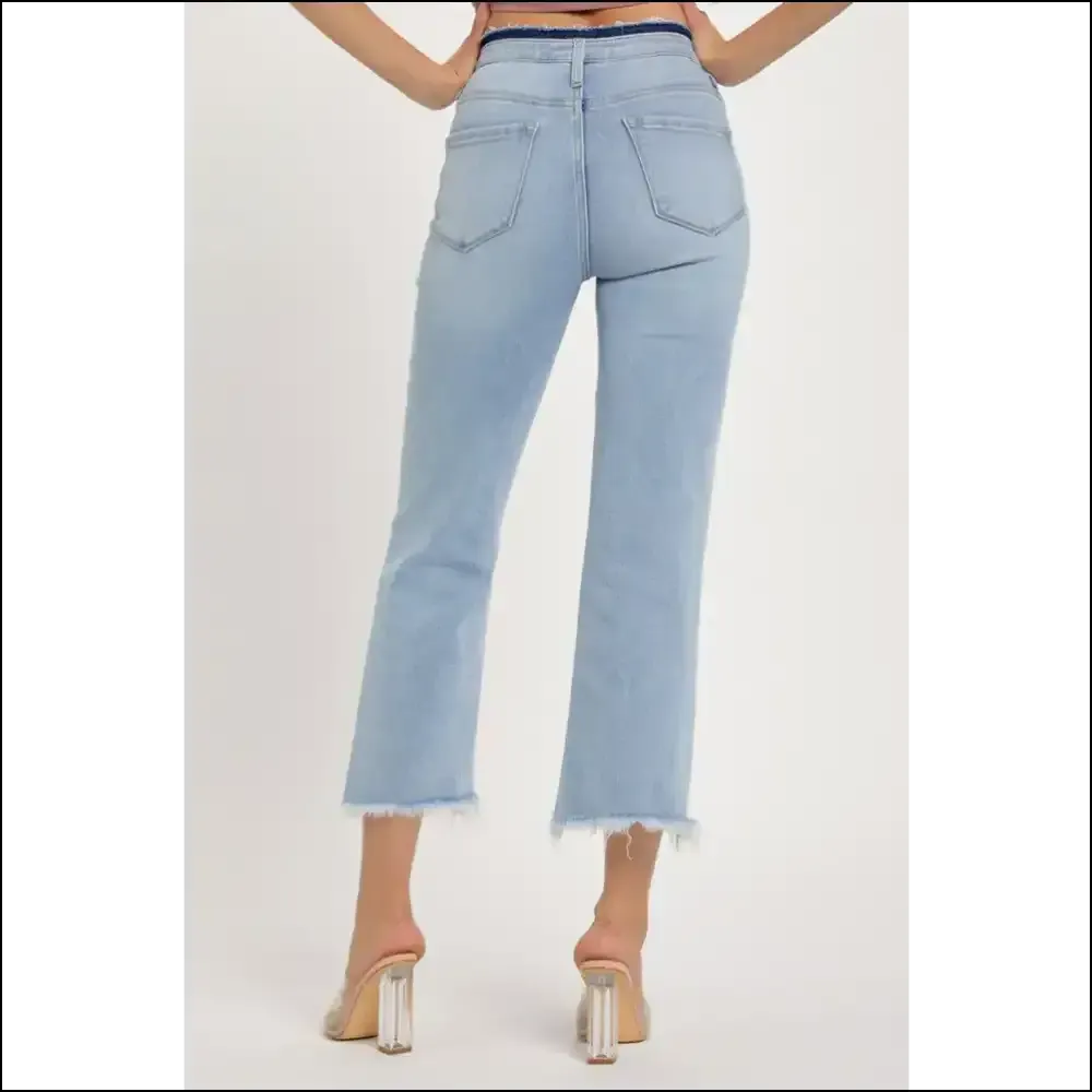 Conquer Life in High Rise Raw Edge Crop Jeans - Feel Like a Goddess! 👖✨