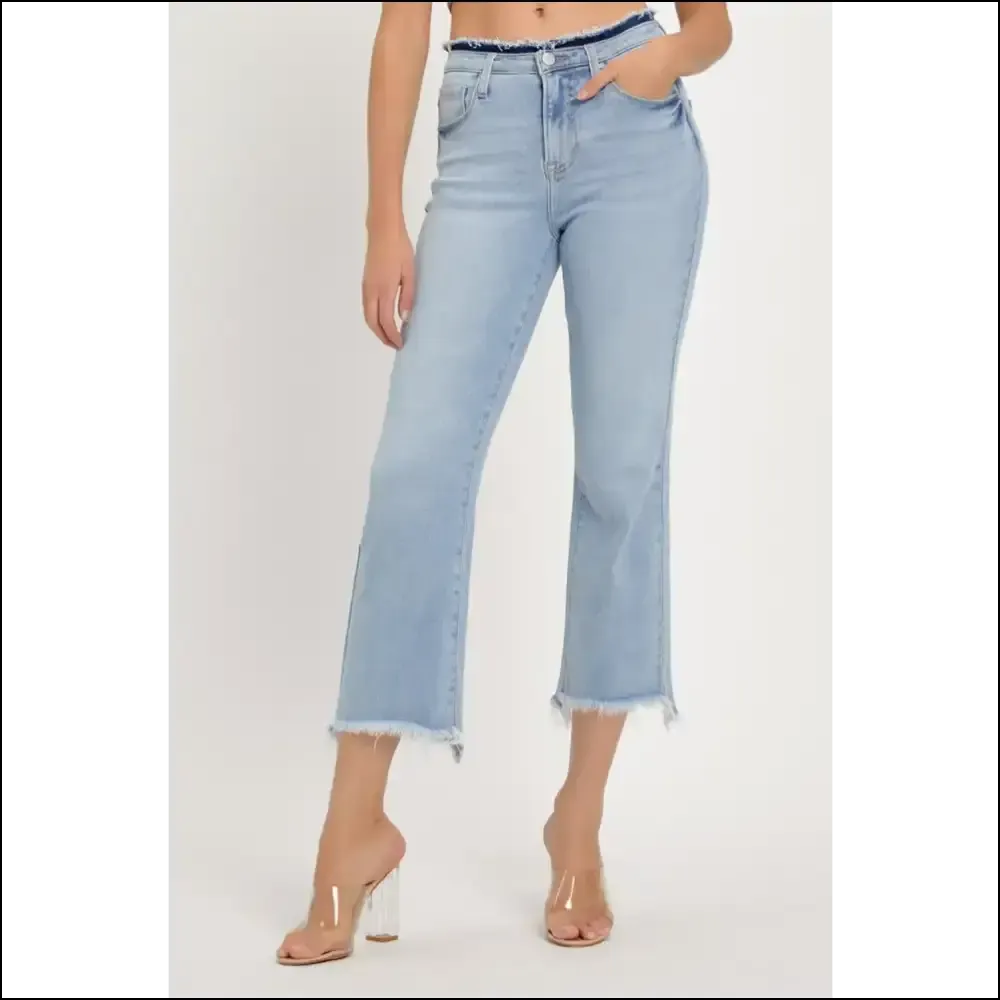 Conquer Life in High Rise Raw Edge Crop Jeans - Feel Like a Goddess! 👖✨