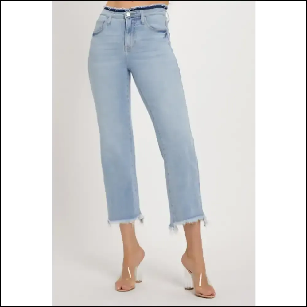 Conquer Life in High Rise Raw Edge Crop Jeans - Feel Like a Goddess! 👖✨