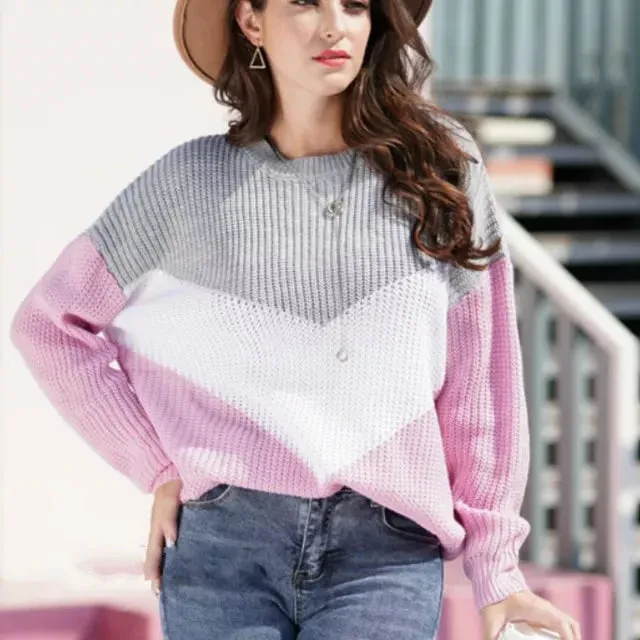 Contrast Color Harmony Sweaters