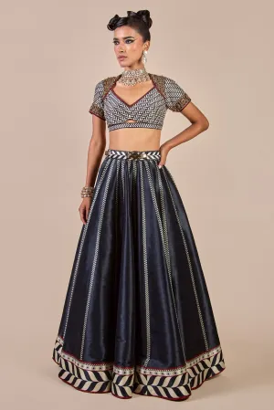 Cool Black Chevron Skirt Set