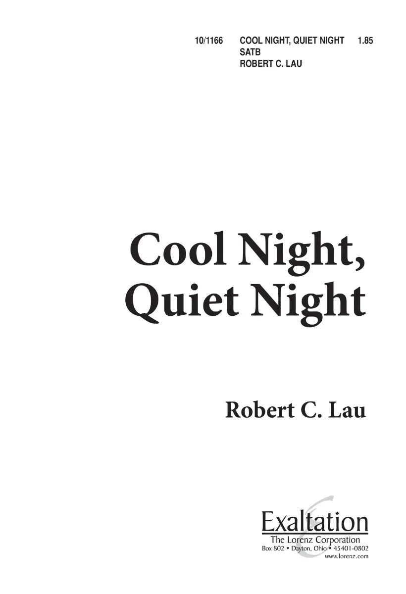 Cool Night, Quiet Night (SATB)