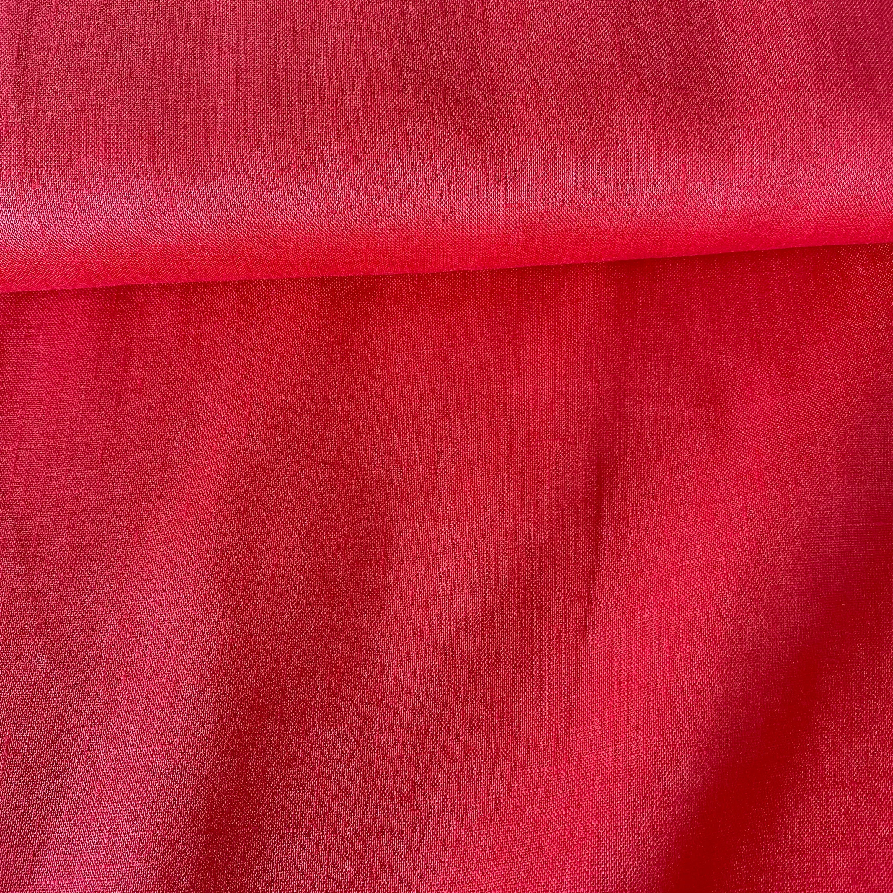 Coral Viscose Linen Blend