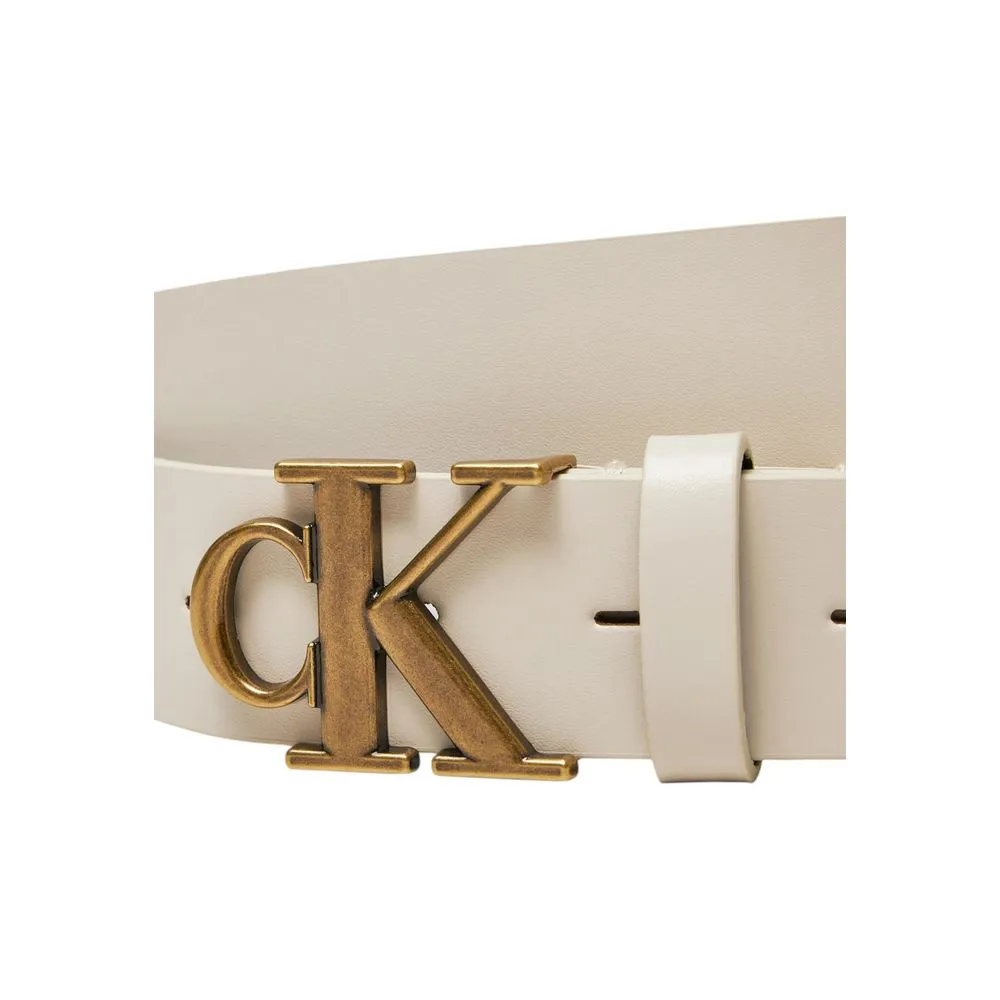 Cream Leather Belt
