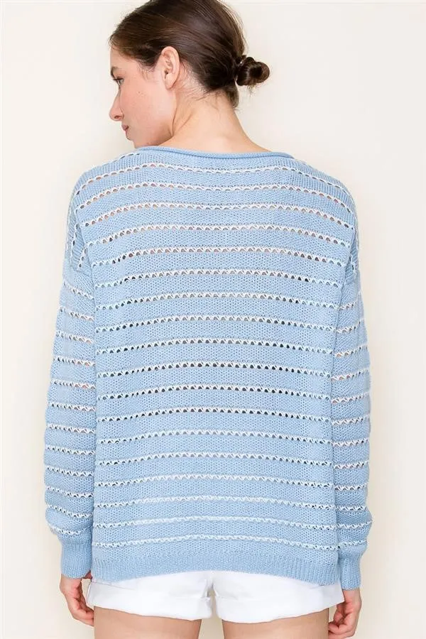 Crochet Stripe Sweater