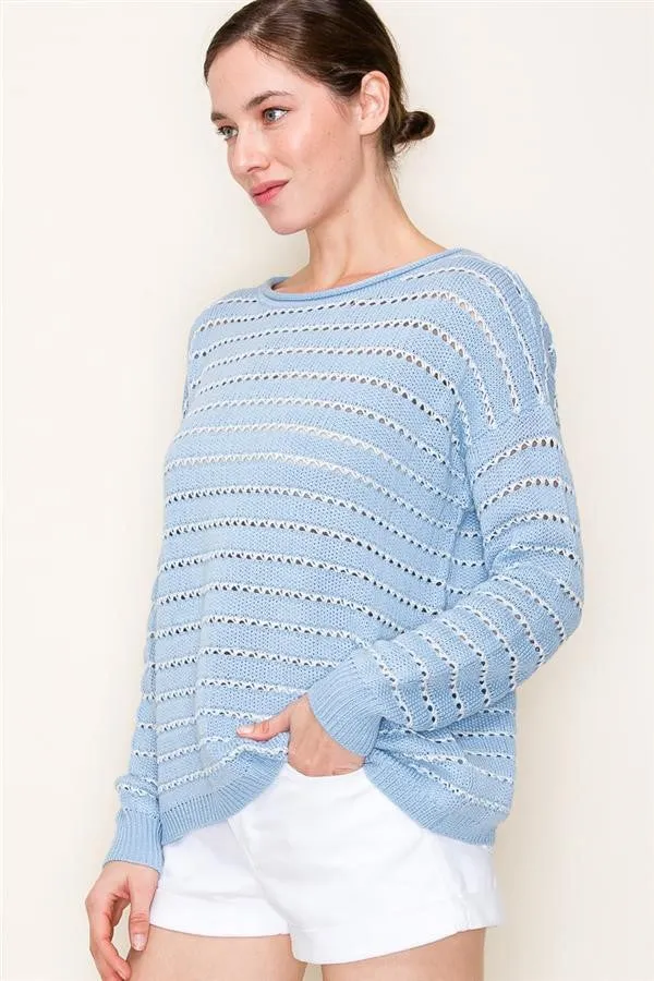 Crochet Stripe Sweater