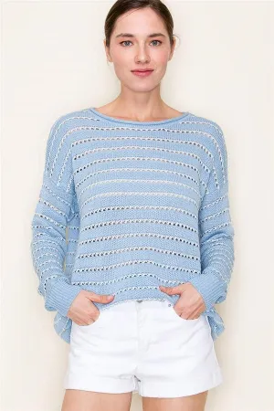 Crochet Stripe Sweater