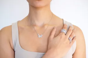 CZ Butterfly Pendant Necklace