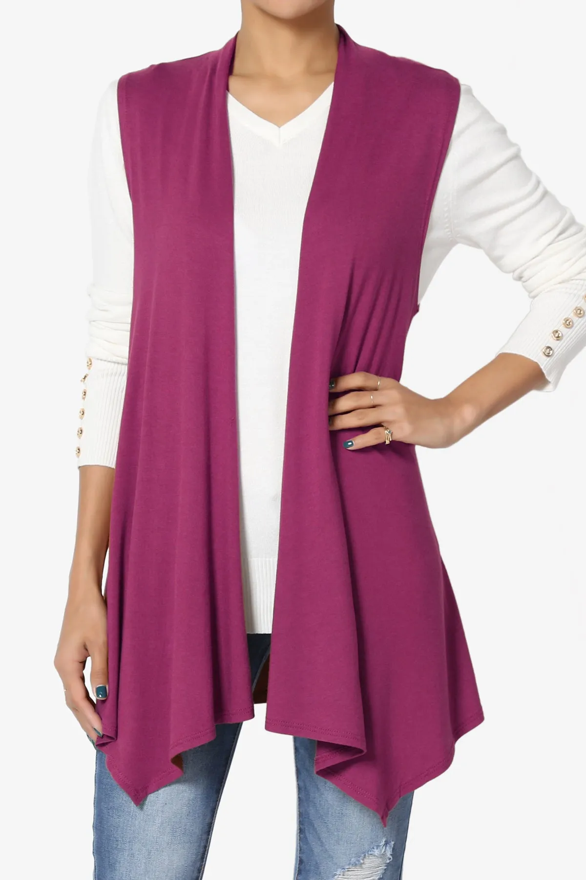 Danna Draped Jersey Vest