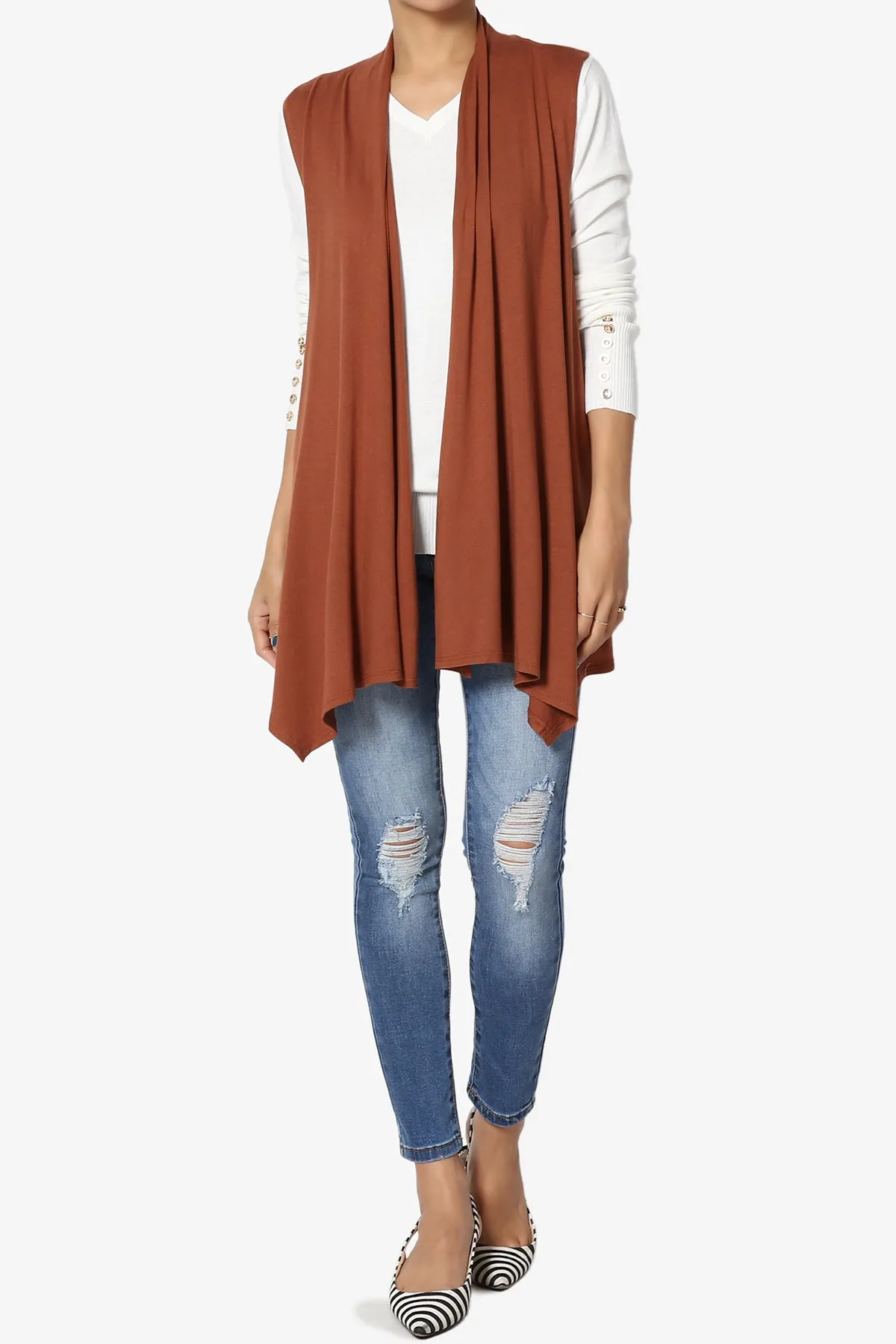 Danna Draped Jersey Vest
