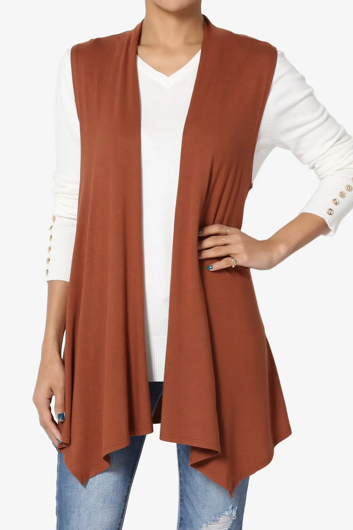 Danna Draped Jersey Vest