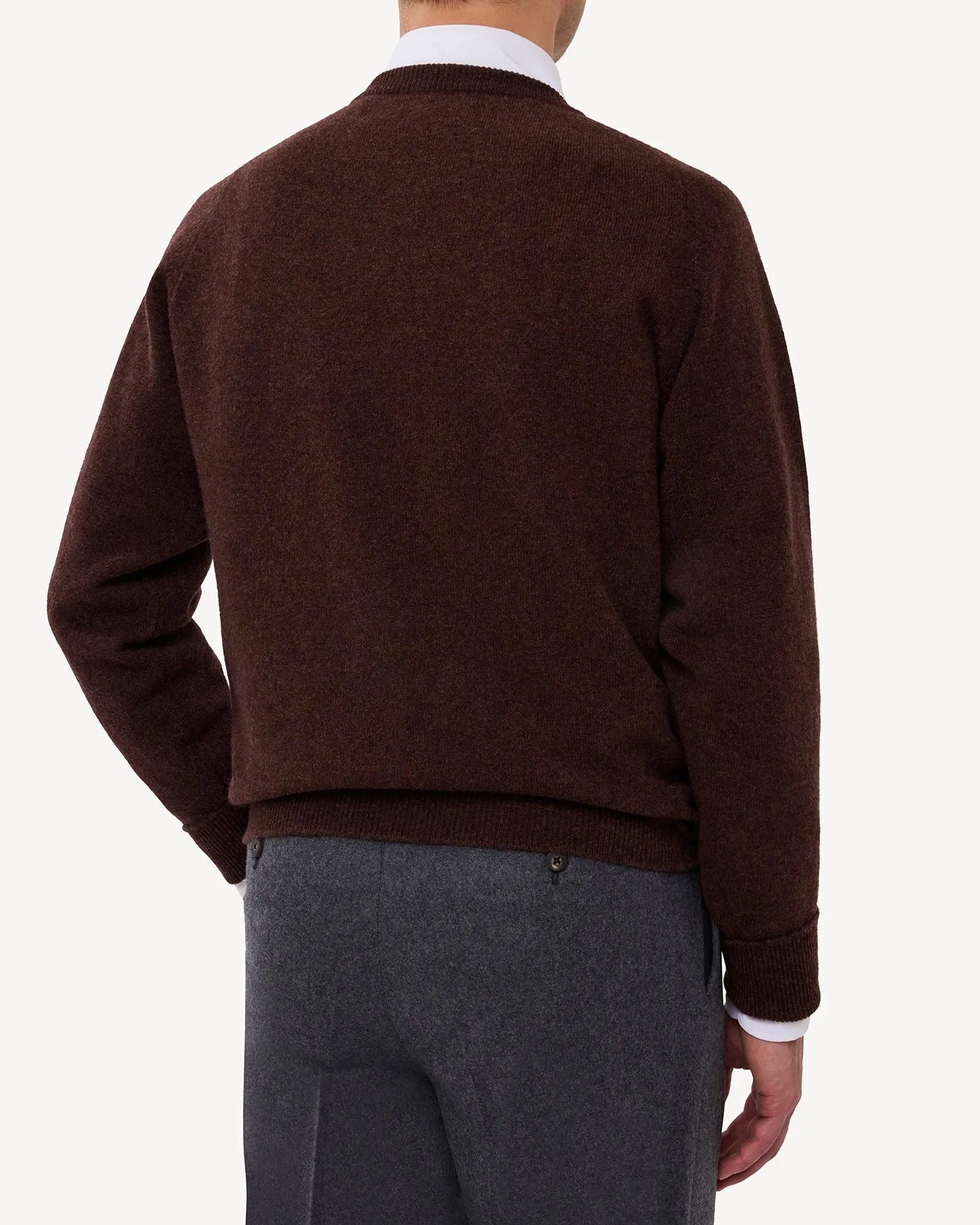 Dark Brown Lambswool Crew Neck