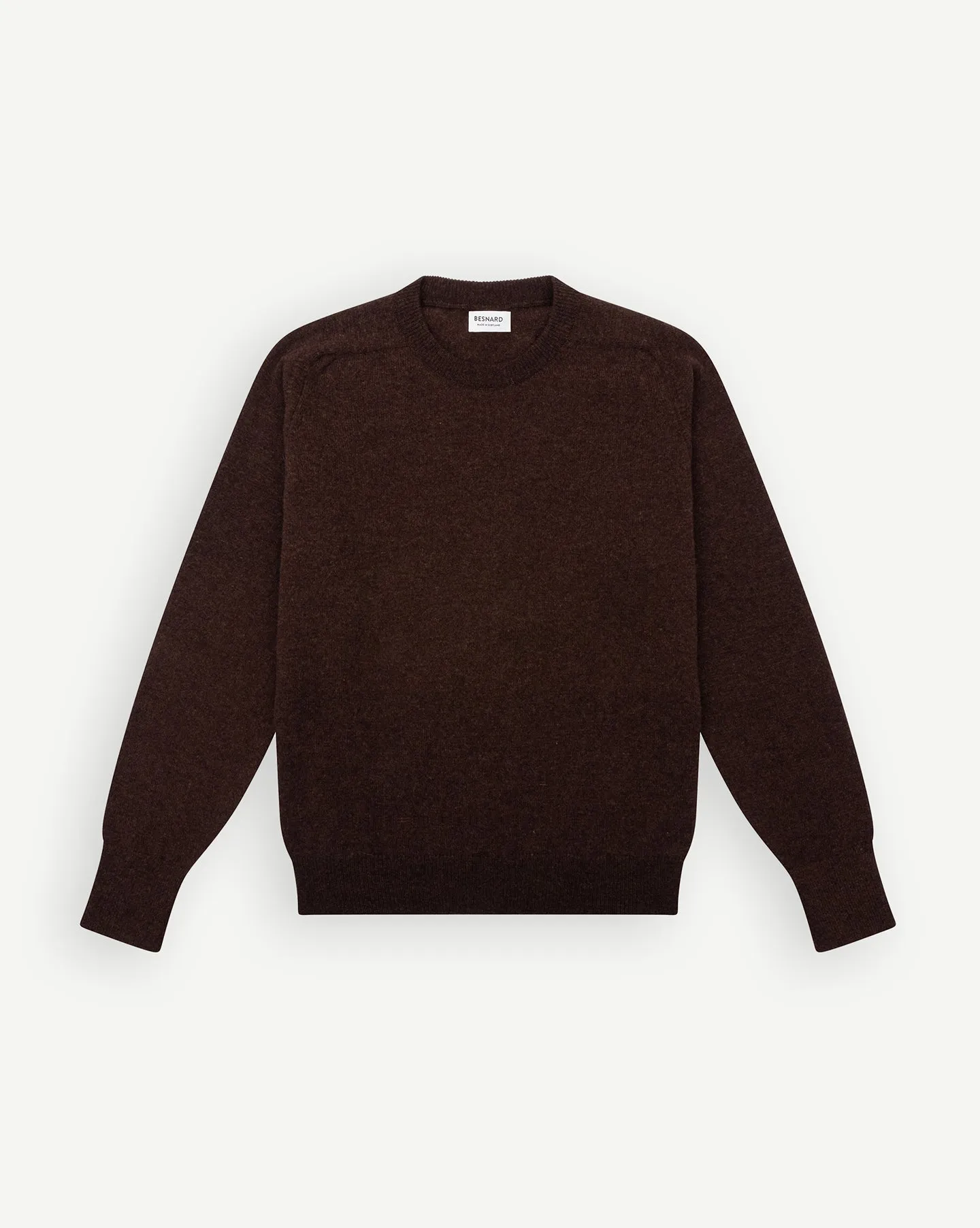 Dark Brown Lambswool Crew Neck