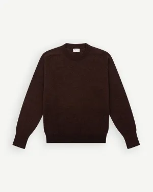 Dark Brown Lambswool Crew Neck