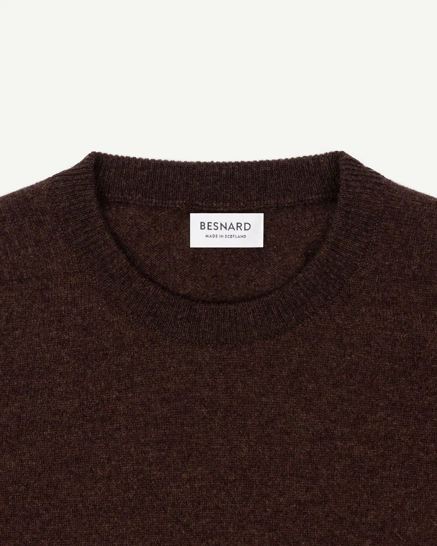 Dark Brown Lambswool Crew Neck