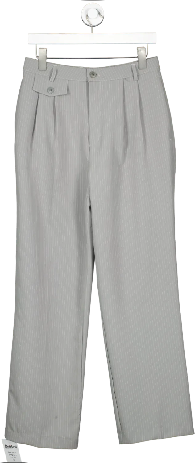 De Rococo Grey Tailored Pin Stripe Trousers UK M