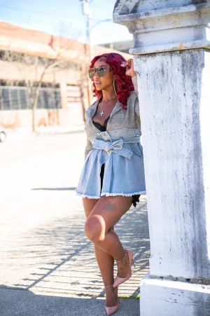Denim Peplum Jacket