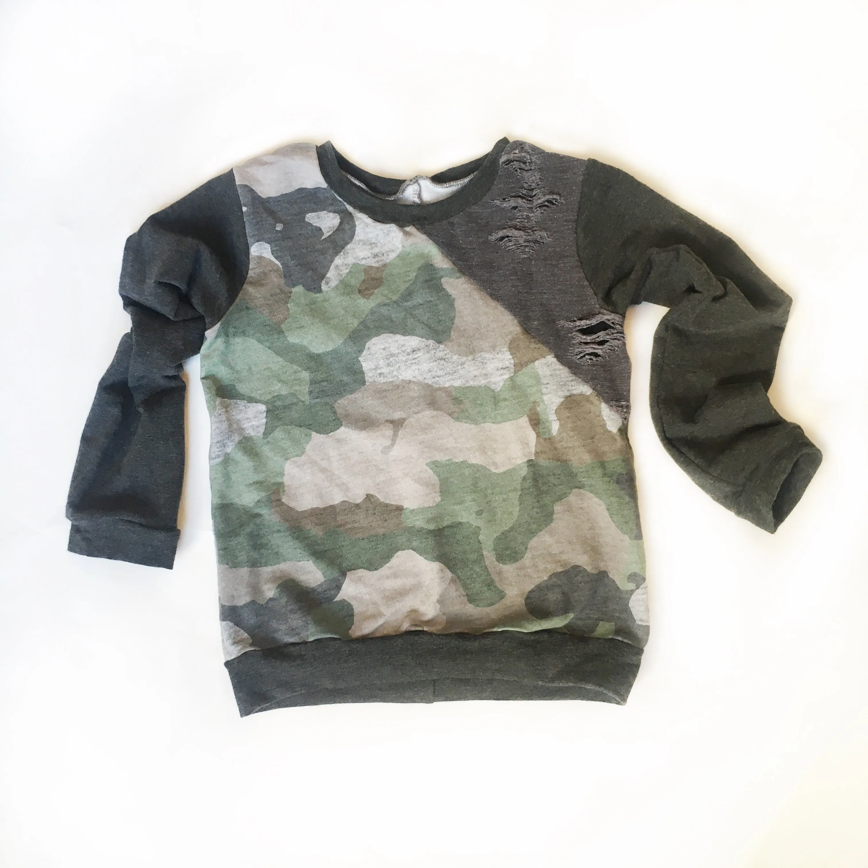 Distressed Camo Raglan