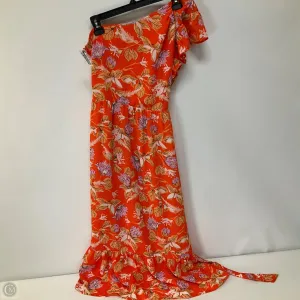 Dress Casual Short By Collective Concepts In Orange & White, Size: M