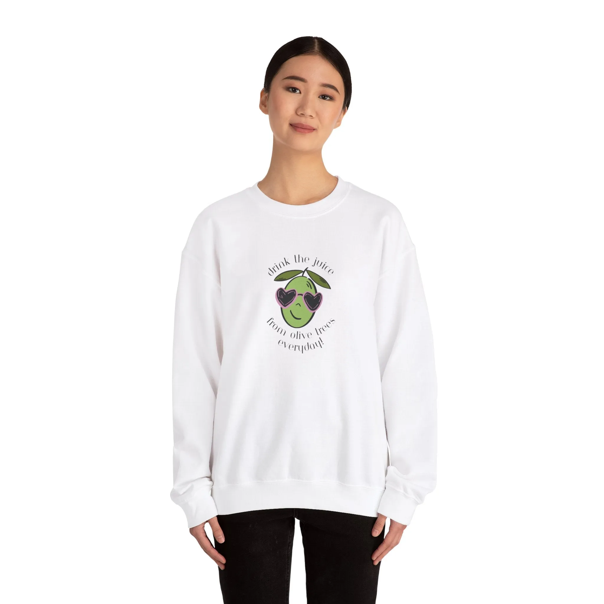 Drink an olive tree everyday / waterless beauty / olive tree / Unisex Heavy Blend™ Crewneck Sweatshirt