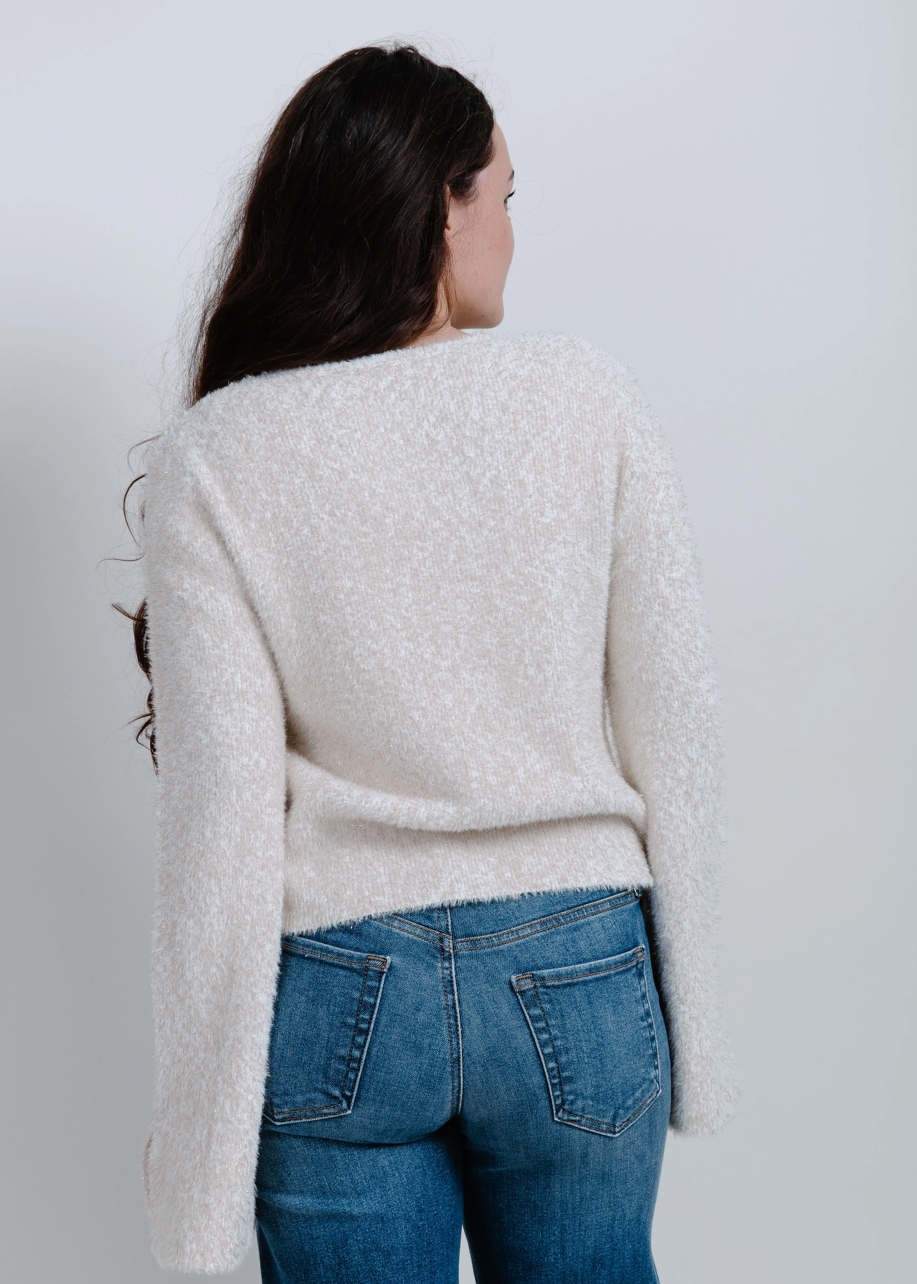 Eden Tie Front Sweater - Cream