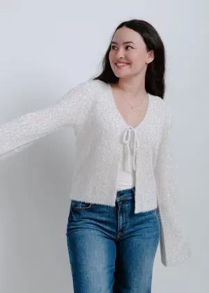 Eden Tie Front Sweater - Cream