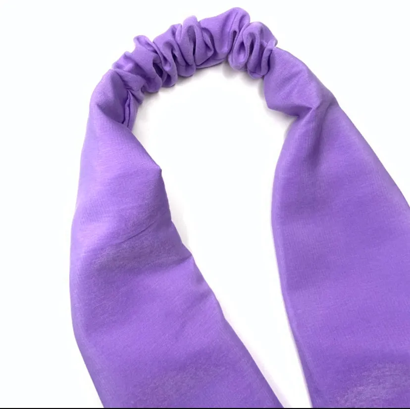 Elastic Tie Headband - Bright Lavender