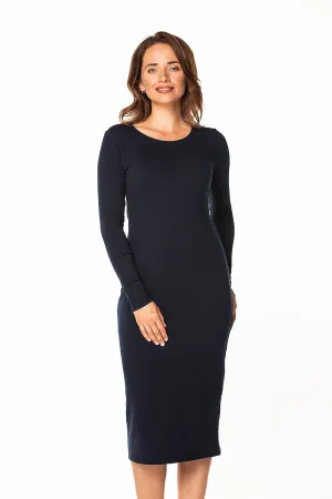 Elegant Boat Neck Fitted Dress