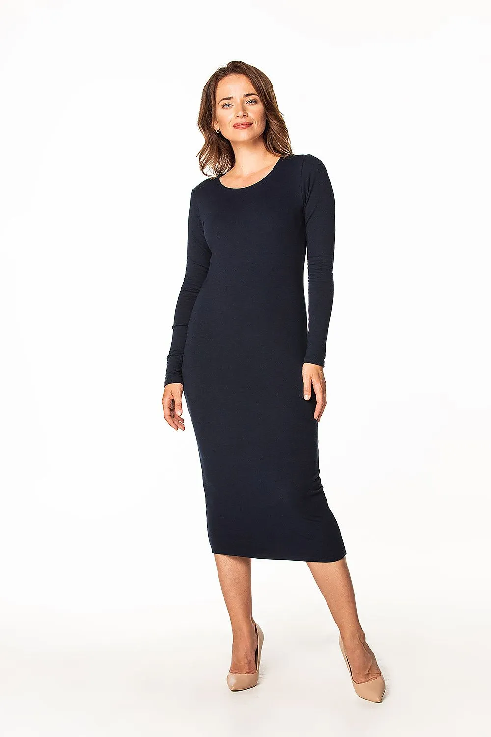 Elegant Boat Neck Fitted Dress