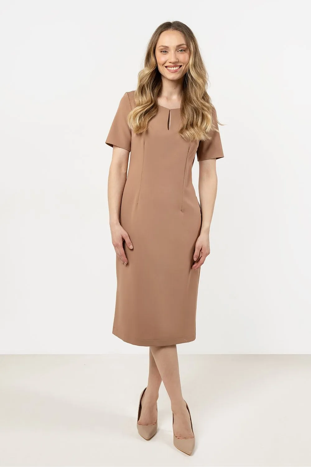 Elegant Boat Neck Fitted Dress