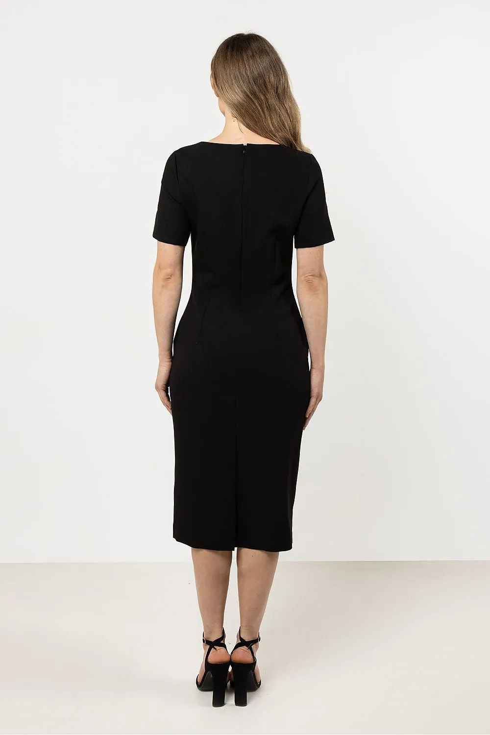 Elegant Boat Neck Fitted Dress