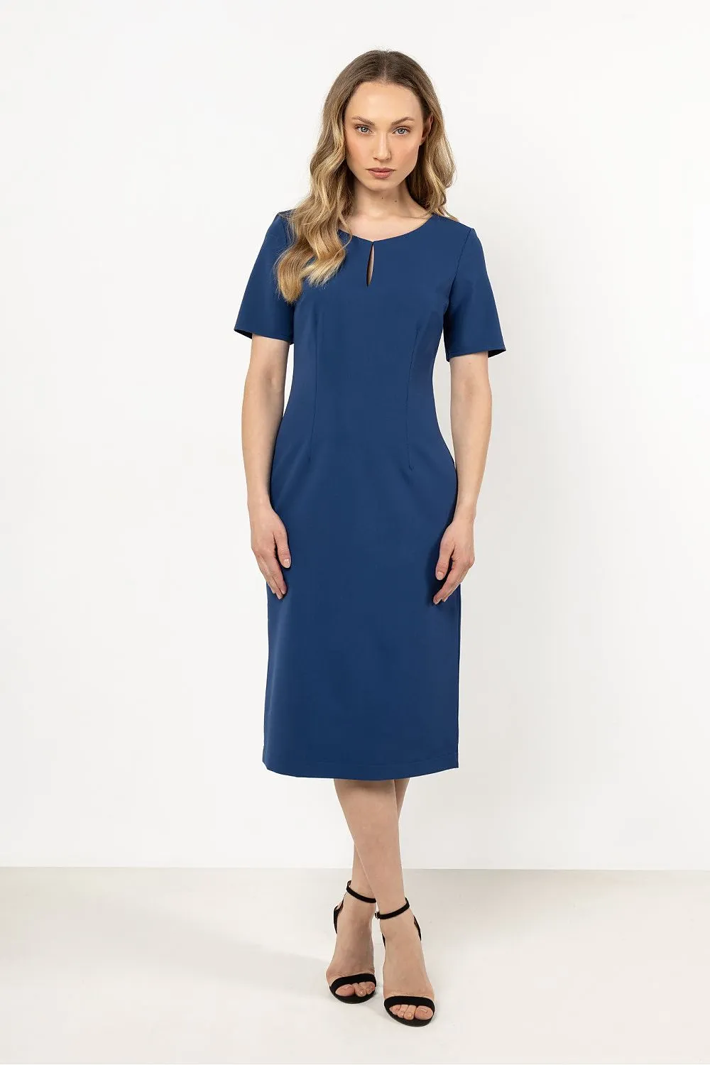 Elegant Boat Neck Fitted Dress