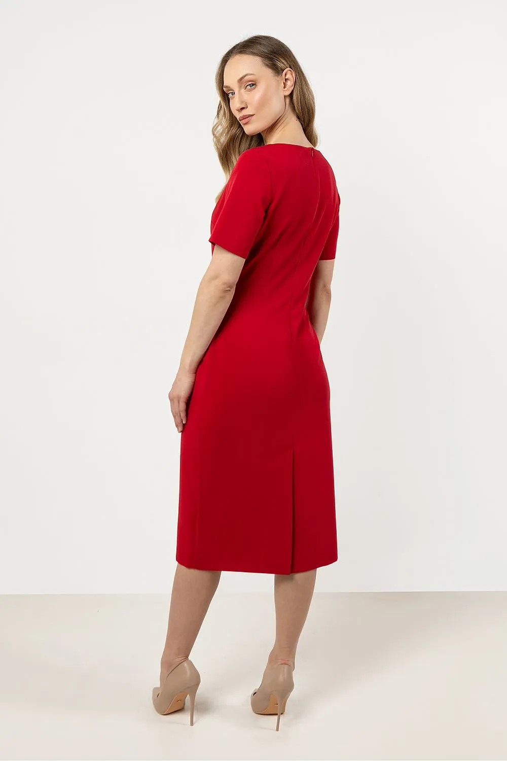 Elegant Boat Neck Fitted Dress