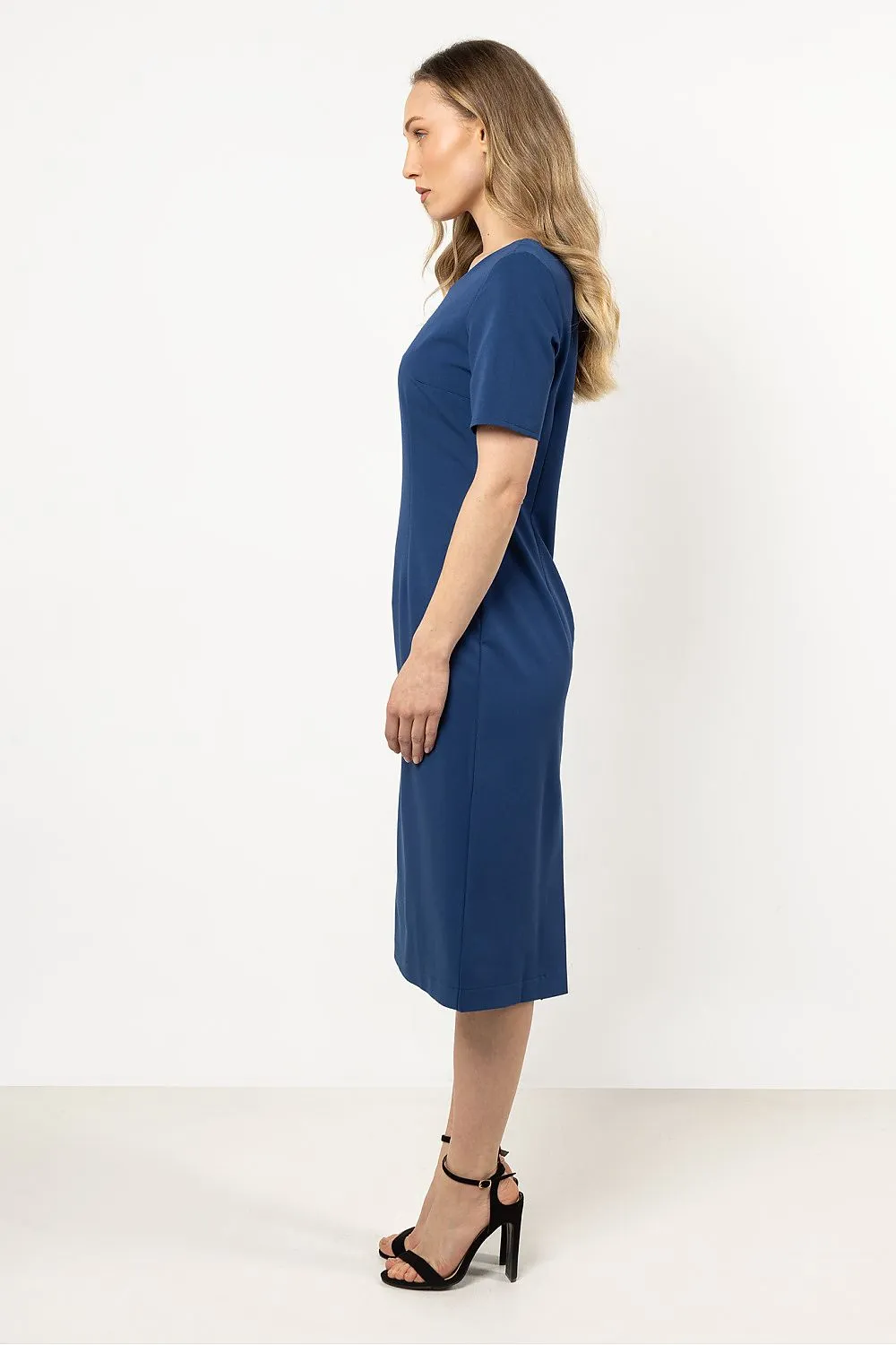 Elegant Boat Neck Fitted Dress